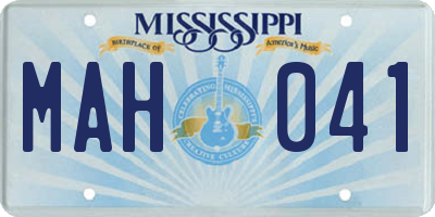 MS license plate MAH041