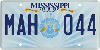 MS license plate MAH044