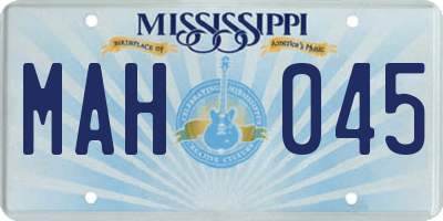 MS license plate MAH045