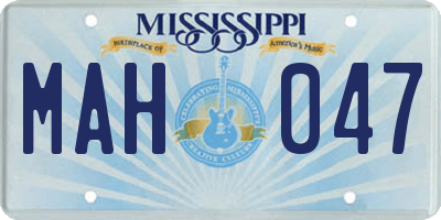 MS license plate MAH047