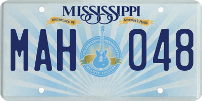 MS license plate MAH048