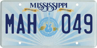 MS license plate MAH049