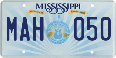 MS license plate MAH050