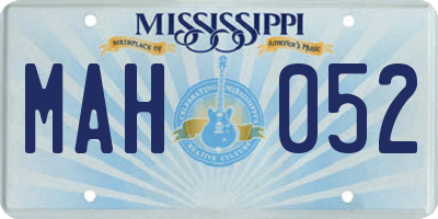 MS license plate MAH052