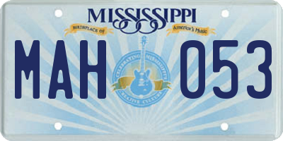 MS license plate MAH053
