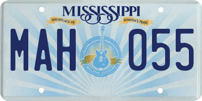 MS license plate MAH055