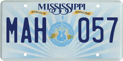 MS license plate MAH057