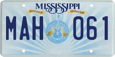 MS license plate MAH061