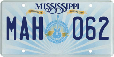 MS license plate MAH062