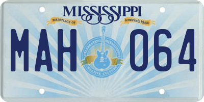 MS license plate MAH064