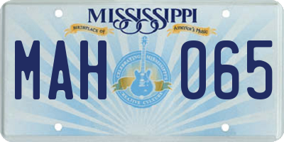 MS license plate MAH065