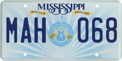 MS license plate MAH068