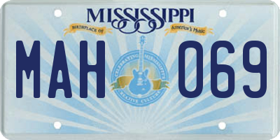 MS license plate MAH069