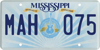 MS license plate MAH075