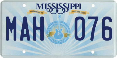 MS license plate MAH076