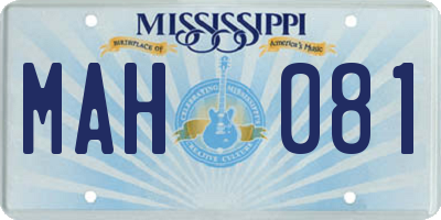 MS license plate MAH081