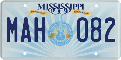 MS license plate MAH082