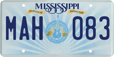 MS license plate MAH083
