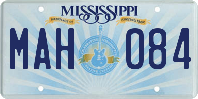 MS license plate MAH084