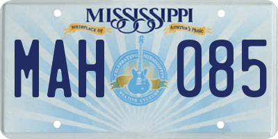 MS license plate MAH085