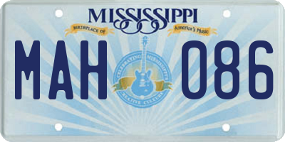 MS license plate MAH086