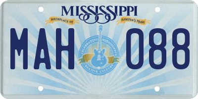 MS license plate MAH088