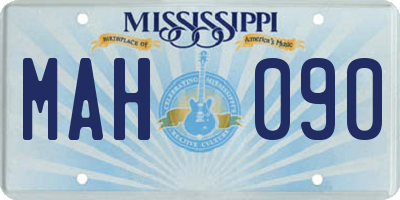 MS license plate MAH090