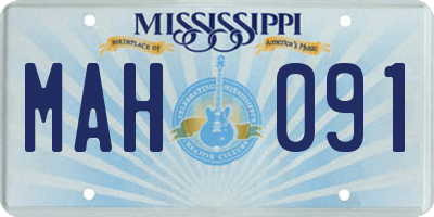 MS license plate MAH091