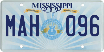 MS license plate MAH096
