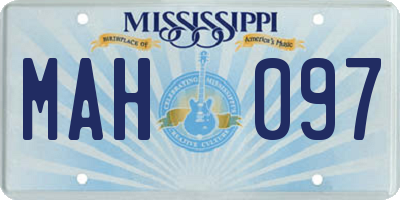 MS license plate MAH097