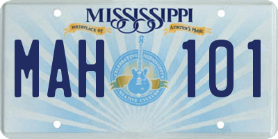 MS license plate MAH101