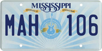 MS license plate MAH106