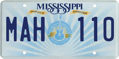 MS license plate MAH110