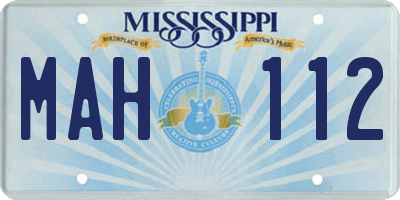 MS license plate MAH112
