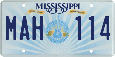 MS license plate MAH114