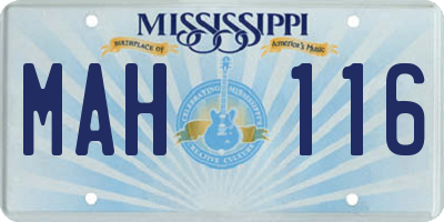 MS license plate MAH116