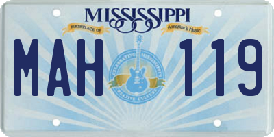 MS license plate MAH119