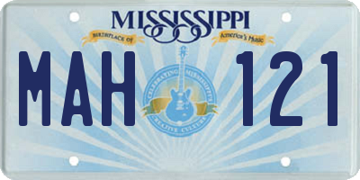 MS license plate MAH121