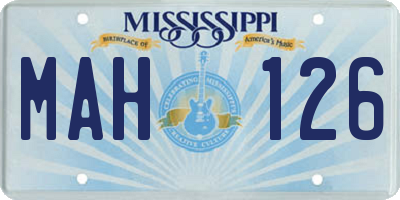 MS license plate MAH126