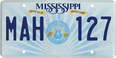 MS license plate MAH127