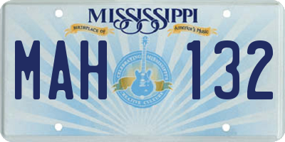 MS license plate MAH132