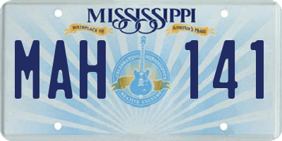 MS license plate MAH141