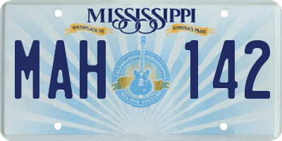 MS license plate MAH142