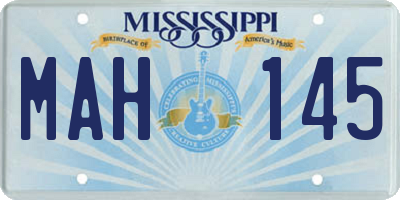 MS license plate MAH145