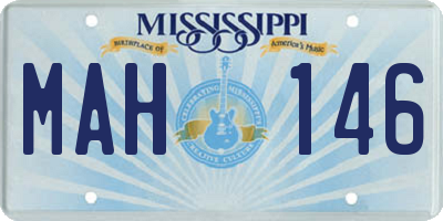 MS license plate MAH146
