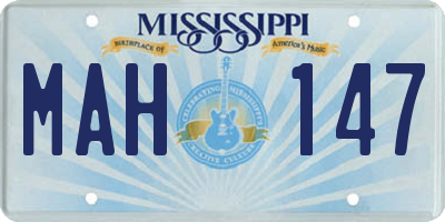 MS license plate MAH147