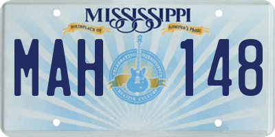 MS license plate MAH148