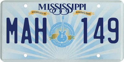 MS license plate MAH149