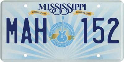 MS license plate MAH152