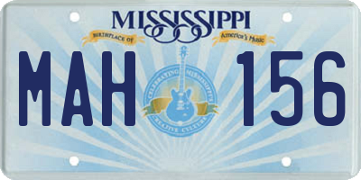 MS license plate MAH156